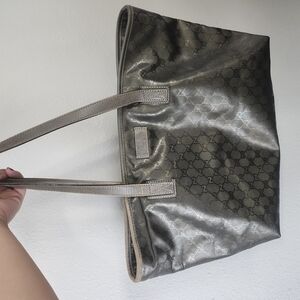 Gucci Gunmetal Monogram Tote Bag